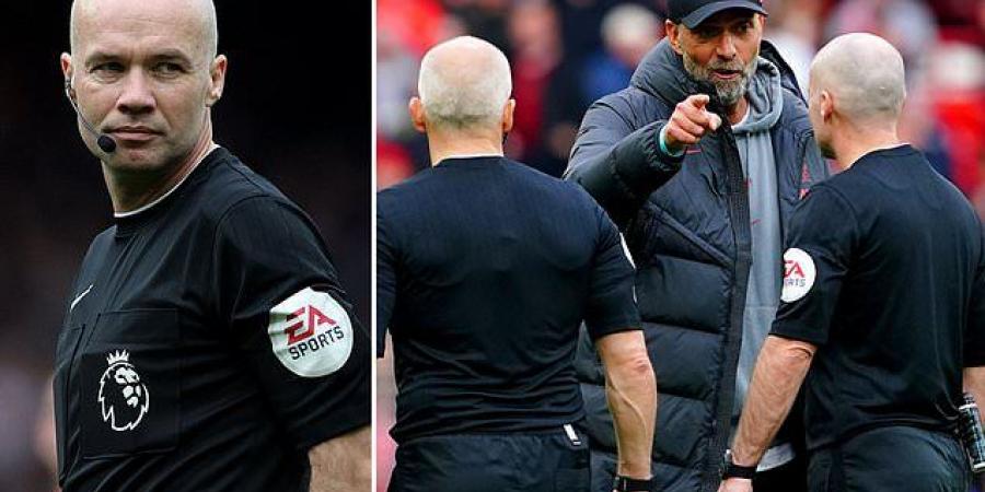 Paul Tierney will NOT take charge of a Premier League game this weekend as he's given fourth official and VAR duties with the referee in the spotlight after Jurgen Klopp's furious outburst at him 