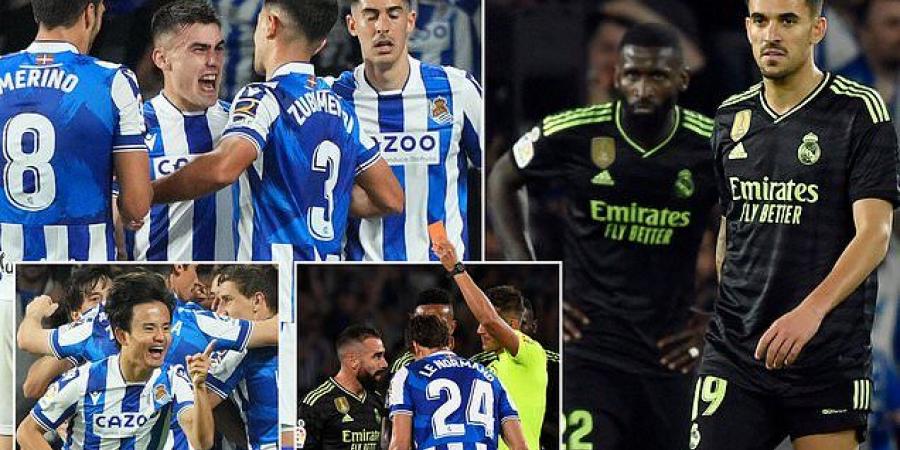 Real Sociedad 2-0 Real Madrid: Kubo and Barrenetxea goals see Carlo Ancelotti's 10 men fall 14 points behind LaLiga leaders Barcelona - with Atletico Madrid able to overtake them if they beat Cadiz on Thursday