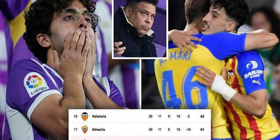 Ronaldo Nazario's Real Valladolid become the third and final team to be RELEGATED from LaLiga as they fail to beat Getafe, with Valencia surviving by the skin of their teeth on final day