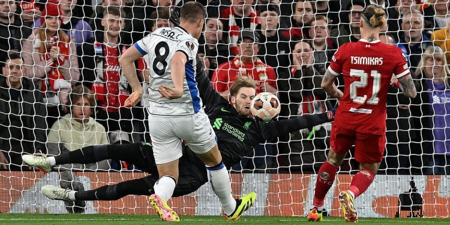 Caoimhin Kelleher hailed as 'incredible' by Liverpool fans after making a stunning save with his FACE... before claiming the goalkeeper was 'concussed' after his error led to Atalanta's opener