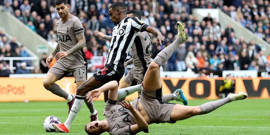Micky van de Ven mocked in a series of memes after slipping twice for Newcastle goals... as Tottenham's Dutch defender has '45 minutes to forget'