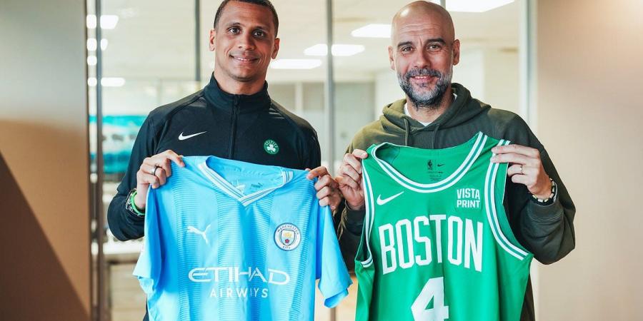 Time for a Pep-talk! Guardiola seen coaching Boston Celtics boss Joe Mazzulla ahead of NBA Finals - after basketball boss opens up on 'studying Man City manager's tactics'