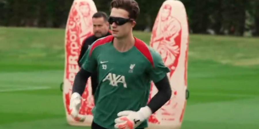 Arne Slot's secret weapon? Liverpool's goalkeepers spotted using bizarre equipment during passing drill under new coaches as pre-season training begins ahead of first campaign