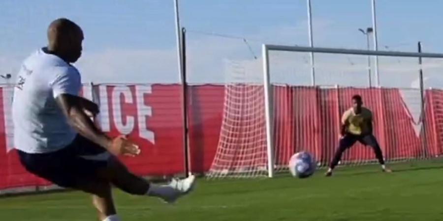 'Still one of the best strikers ever': Fans laud Thierry Henry after scoring with trademark side-foot finish in training… as the Arsenal legend prepares to lead France's men's team at a home Olympics