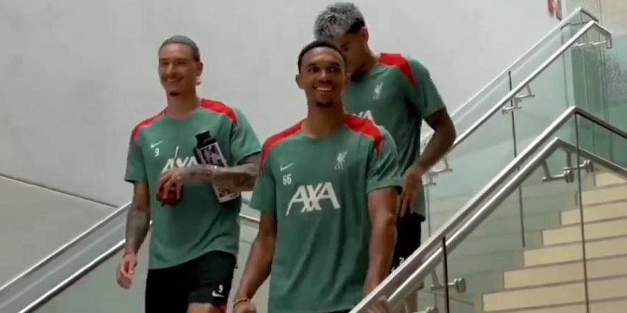 Darwin Nunez teases Liverpool team-mate Trent Alexander-Arnold over Real Madrid transfer rumours as pair return for pre-season