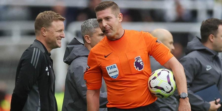 Newcastle's Premier League clash against Tottenham DELAYED in the first half as linesman suffers 'random' injury and is replaced on the touchline by the fourth official