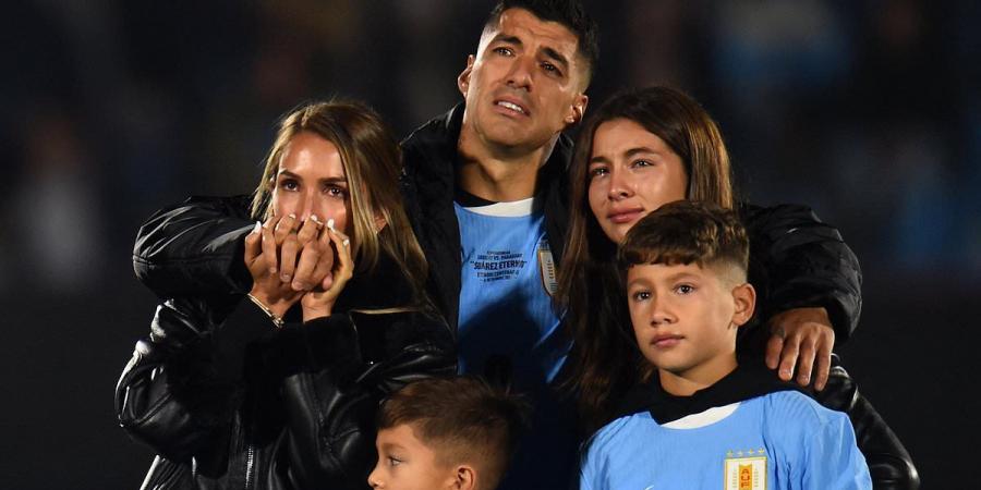 Luis Suarez bids a tearful farewell to international football - as Uruguay's all-time record goalscorer bows out after earning his 143rd cap in a 0-0 draw with Paraguay