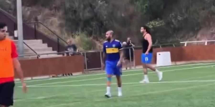 Former Barcelona star Dani Alves is spotted on a football pitch for the first time after Brazilian was released on bail following rape conviction