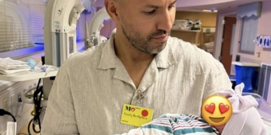 Former Man City and Barcelona striker Sergio Aguero welcomes new baby daughter - his first child with model girlfriend Sofi Calzetti