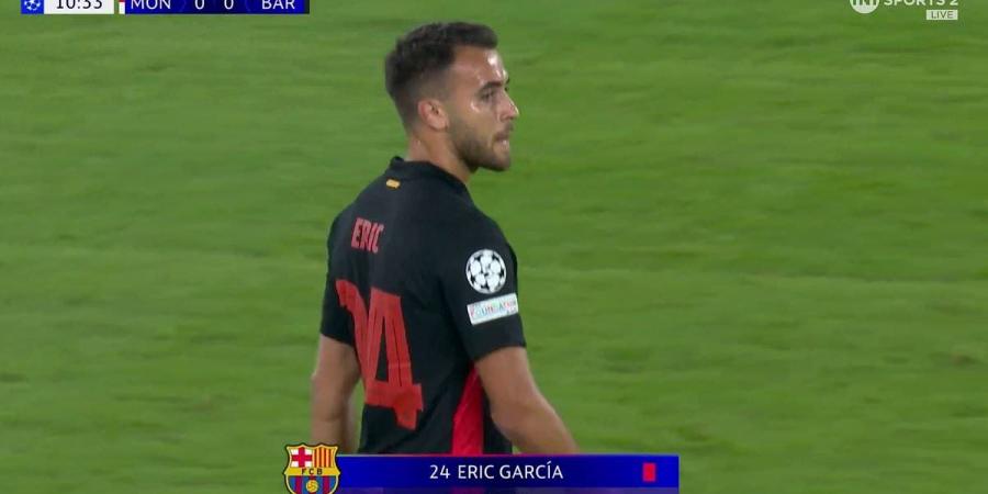 Barcelona's Eric Garcia is eventually sent off after referee initially showed him the wrong card in 2-1 defeat at Monaco