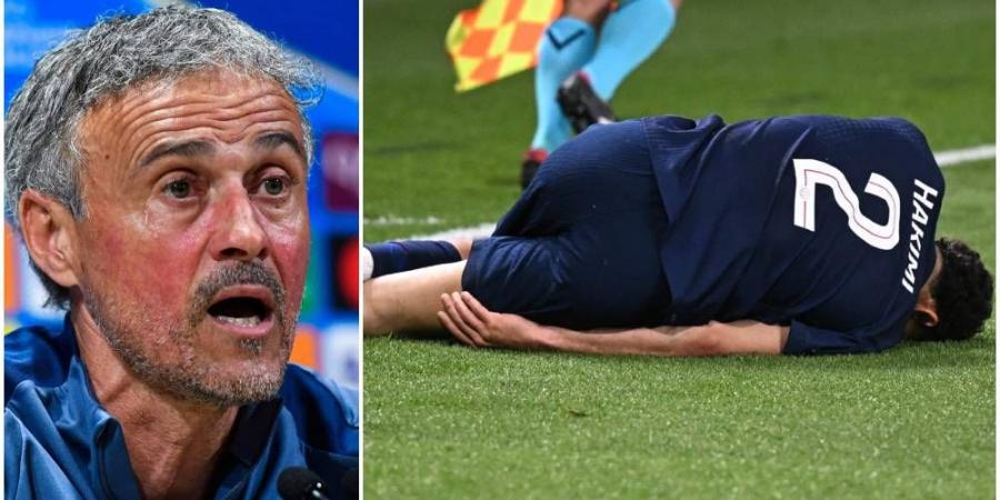 إنريكي عن إصابة حكيمي أمام بايرن ميونخ: "آمل أن تكون مجرد تشنجات وغدا سنرى حالته"